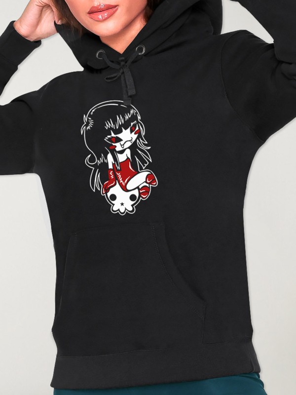 Hoodie Donna Nero Blood