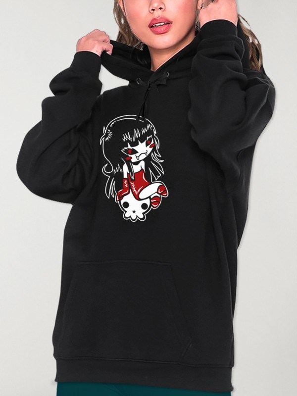 Hoodie Donna Nero Blood