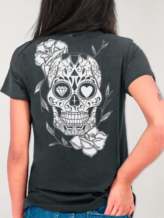 T-shirt Femme Ébène Mexican Skull